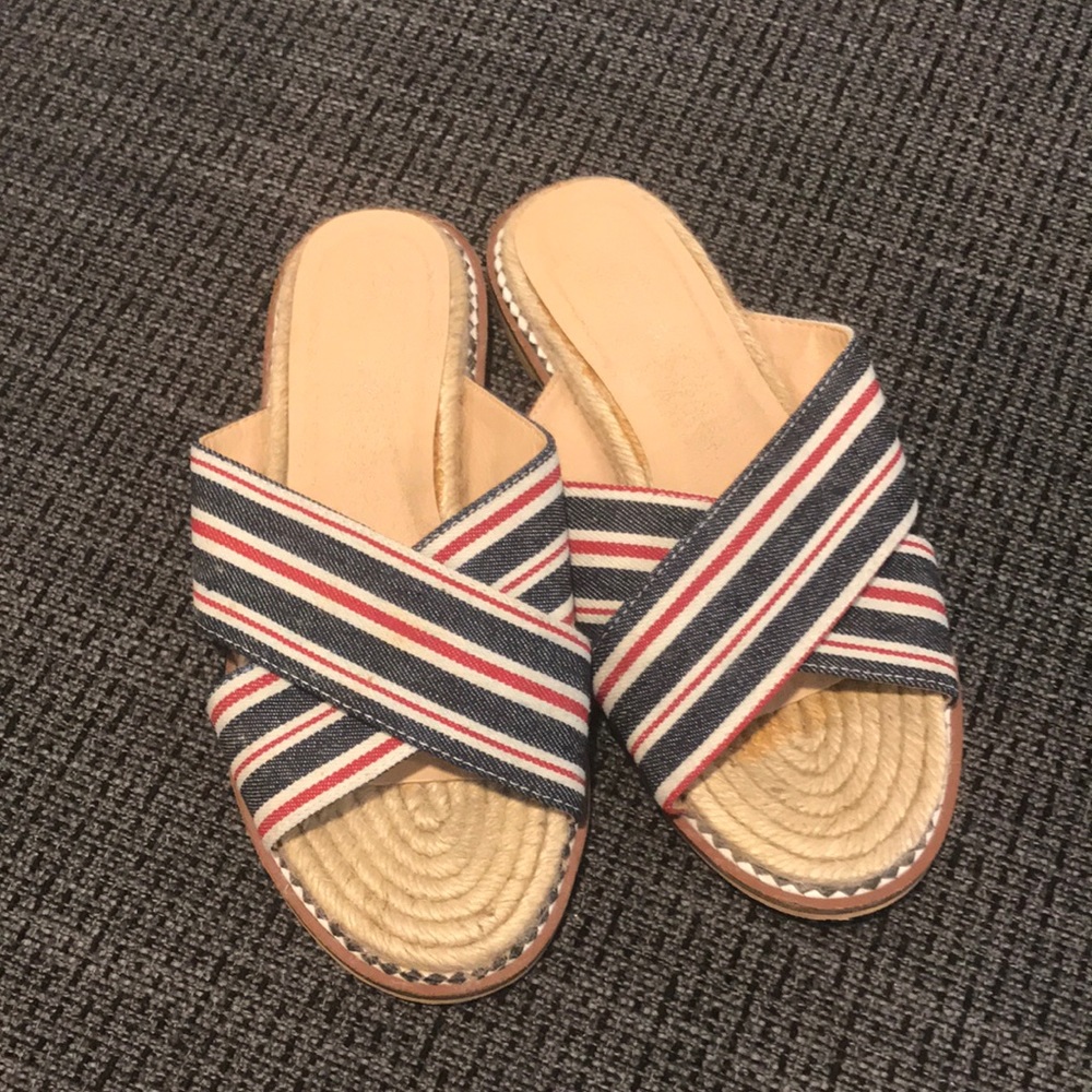 Topshop Crossover Denim | Jute Yacht Slides